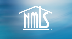 NMLS logo on blue background